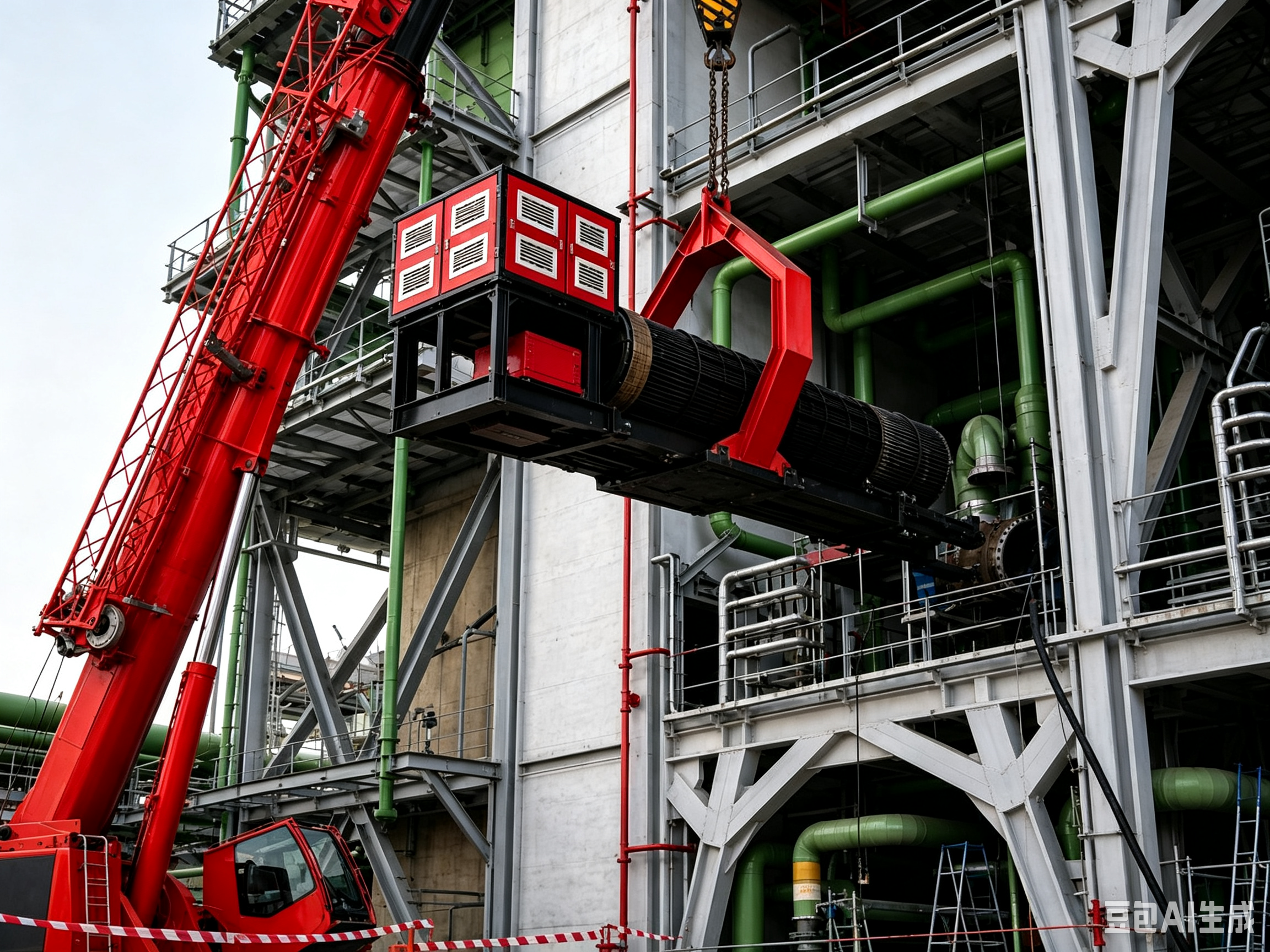 Tube bundle extractor supporting a heat exchanger tube bundle during industrial maintenance