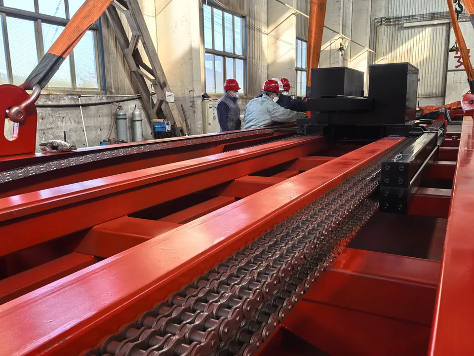 Qingwei technicians preparing tube bundle extractor components in the workshop