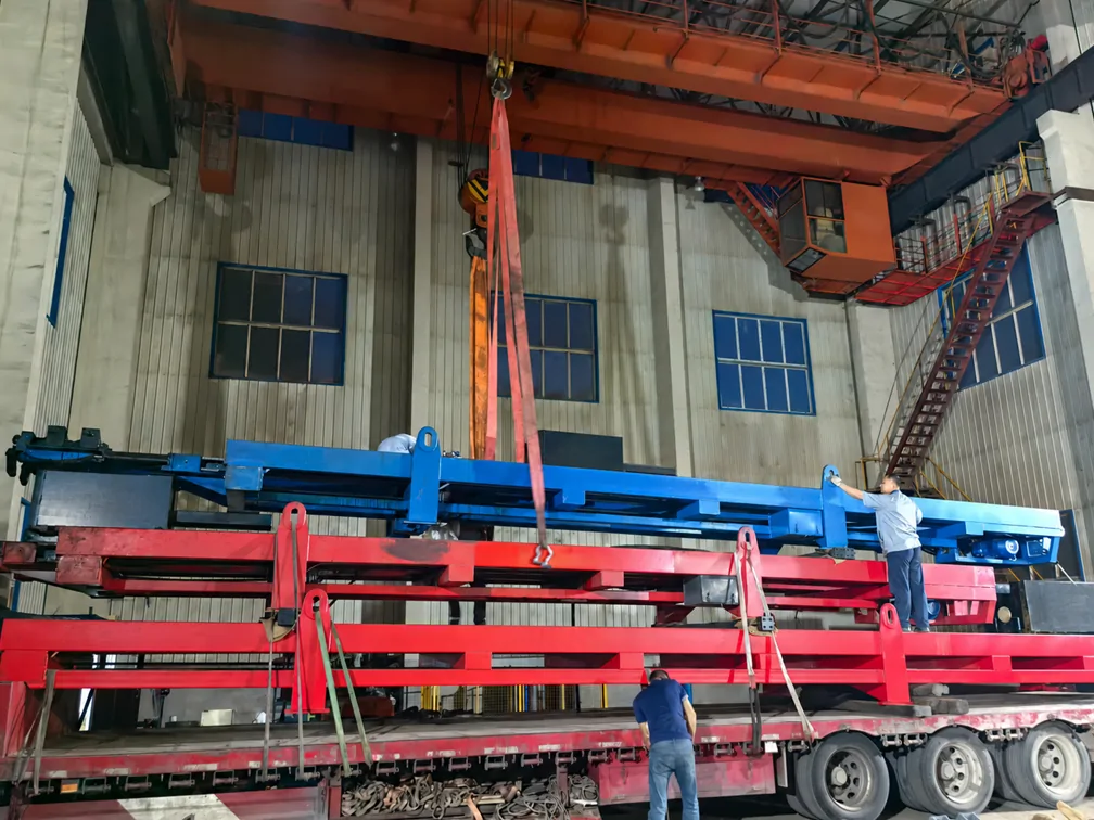 Detachable tube bundle extractor extension modules prepared for transportation